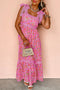 Floral Lace Tied Strap Empire Waist Maxi Dress